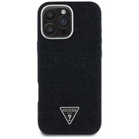 Guess džinsinis trikampio logotips MagSafe iPhone 16 Pro Max viedtālruņa apvalks (m) - melns (m)