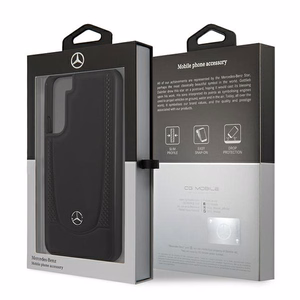 Mercedes ādas Urban Line viedtālruņa apvalks Samsung Galaxy S22+ - melns