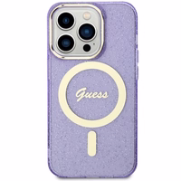 Guess GUHMP14LHCMCGU iPhone 14 Pro 6.1" violets/violets cietais apvalks Spīdumi Zelts MagSafe
