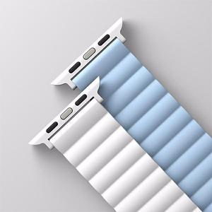 UNIQ siksniņa Revix Apple Watch Series 1/2/3/4/5/6/7/8/9/SE/SE2 38/40/41mm divpusējs magnētisks balts-zils