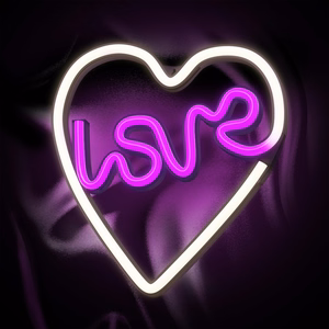 Neon LED Light LOVE HEART violets balts NNE02 Neolia