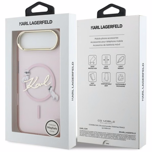 Karl Lagerfeld IML Choupettes Karl Script Logo MagSafe iPhone Air Case - Pink