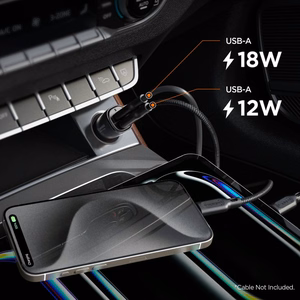 Spigen Essential EV302 2 portu 30W automašīnas lādētājs melns