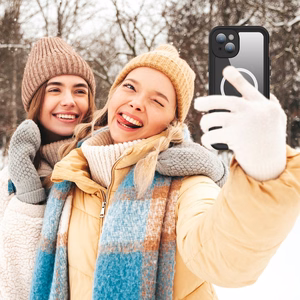 Ūdensnecaurlaidīgs apvalks SHELLBOX DOT saderīgs ar MagSafe IPHONE 15 Plus melns