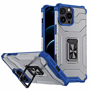 Crystal Ring Case прочный защитный чехол с подставкой для iPhone 13 Pro синий
