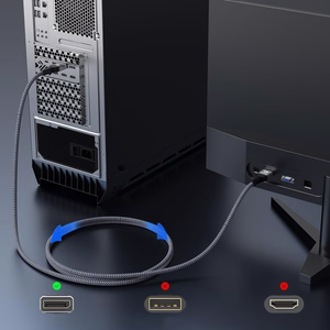 Wozinsky WPS-16AYL2S DisplayPort 2.1 kabelis VESA sertificēts 80 Gb/s 16K@60Hz 8K@120Hz 4K@240Hz HDR HDCP DSC 2m - melns
