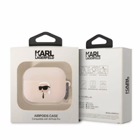 Karl Lagerfeld KLAPRUNIKP AirPods Pro apvalks rozā/rozā Silikona Karl Head 3D