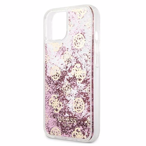 Guess GUHCP13SLGPEPI iPhone 13 mini 5.4" rozā/rozā cietais apvalks Peony Liquid Glitter