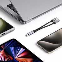 Tech-Protect UltraBoost USB-C (male) PD 60W 6A / mini ligzda 3.5mm (female) - USB-C (female) - melns