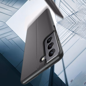 Eco Leather View apvalks ar atveramu vāku un statīva funkciju Samsung Galaxy S22 + (S22 Plus) zils
