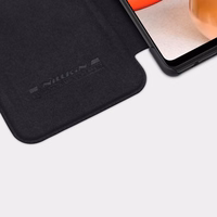 Nillkin Qin ādas viedtālruņa apvalks Samsung Galaxy A42 5G melns