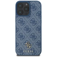 Guess HC PU 4G mazs 4G un klasisks apvalks iPhone 16 Pro Max MagSafe - zils