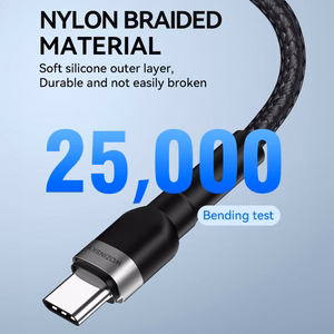 Wozinsky WNBCC1 USB-C / USB-C PD 65W kabelis 1m - melns