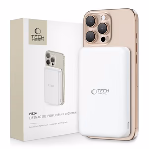 Внешний аккумулятор Tech-Protect PB24 LifeMag QI2 MagSafe 10000 mAh - белый