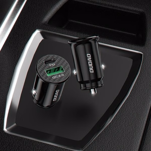 Car Charger Dudao "R3PRO" Black (1xUSB / 1xUSB-C / 18W) + "Type-C / Lightning" cable