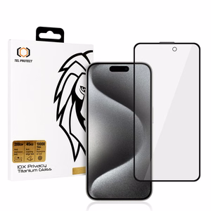 Tempered glass Tel Protect 10X Privacy Titanium for Iphone 15 Pro Max