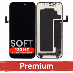 LCD displejs saderīgs ar iPhone 17 Pro Max melns (SOFT OLED / Stable 120Hz / Premium) *Removable IC*