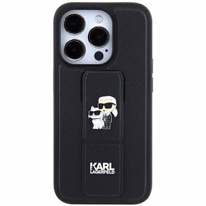 Karl Lagerfeld Gripstand Saffiano Karl&Choupette Pins чехол для iPhone 11 / Xr - чёрный