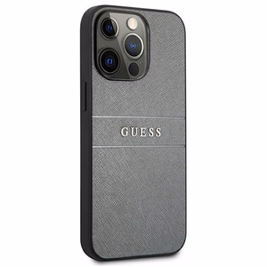 Guess GUHCP13LPSASBGR maciņš iPhone 13 Pro / 13 6,1" Saffiano Strap – pelēks