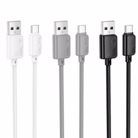 Kabelis USB A uz USB C Hoco 3A 1 m X113 balts