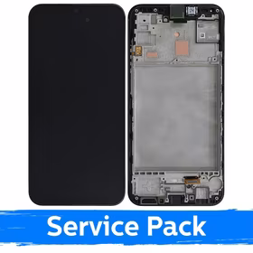 LCD displejs saderīgs ar Samsung M156 M15 5G melns ar rāmi (Service Pack)