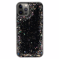 Caurspīdīgs viedtālruņa apvalks Iphone 12 Pro Max Melns