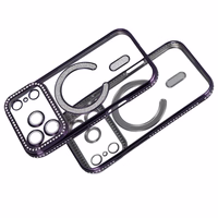Bling Magsafe violets viedtālruņa apvalks iPhone 17 Pro Max