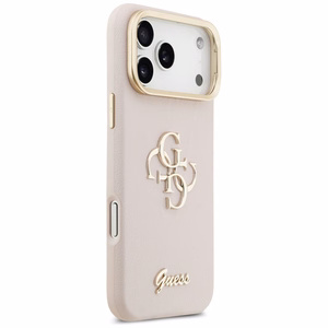 Guess Grained Big 4G & Stand Camera Case for iPhone 17 Pro Max - Pink