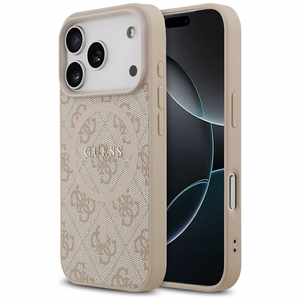 Guess 4G Ring Classic Logo MagSafe Чехол для iPhone 17 Pro - розовый