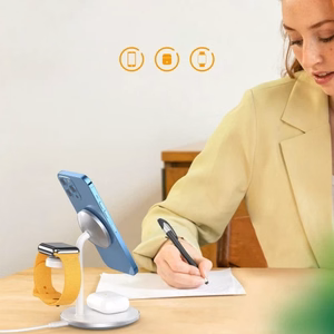 Bezvadu lādētājs Choetech "T585-F 3in1" balts 15W (priekš iPhone / Apple Watch / Airpods)