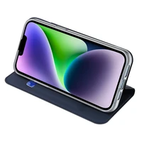 Viedtālruņa apvalks Skin Pro Wallet Case iPhone 15 Plus - zils