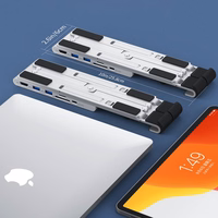 Choetech statīvs daudzfunkcionāla stacija klēpjdatoram PD / USB-C HDMI (4K / 30Hz) / 2xUSB-A / 1xUSB-C / 1xSD / 1xTF melns (HUB-M43)