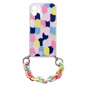 Color Chain Case gēla elastīgs apvalks ar ķēdes piekariņu Samsung Galaxy S21 Ultra 5G daudzkrāsains (1)