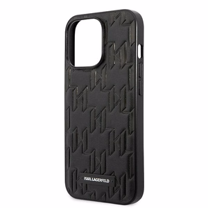 Karl Lagerfeld KLHCP13LMNMP1K iPhone 13 Pro / 13 6.1" viedtālruņa apvalks (m) melns / melns Monogrāmas plāksne