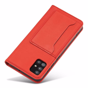 Magnētiskais karšu apvalks Samsung Galaxy A13 5G maciņš karšu turētājs sarkans