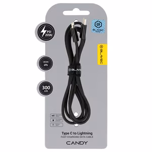 Blavec Cable Candy braided - Type C to Lightning - PD 20W 2,4A 3 metres Apple CarPlay (CCA-CL24B30) black