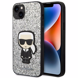Viedtālruņa apvalks Karl Lagerfeld KLHCP14MGFKPG iPhone 14 Plus 6.7\" sudrabains / sudrabains Glitter Flakes Ikonik