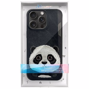 Nimmy Big Eyed Pet 2.0 Panda apvalks iPhone 15 Pro – melns