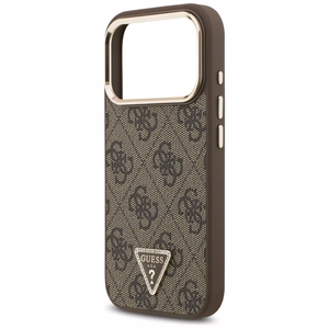Guess 4G Triangle Logo MagSafe viedtālruņa apvalks iPhone 17 Pro - brūns un zeltains