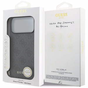 Guess 4G Charms Collection MagSafe чехол для iPhone 17 Pro Max - чёрный
