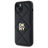 DKNY Quilted Stack Logo viedtālruņa apvalks iPhone 15 Plus - melns