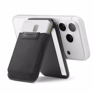 Spigen Slim Fold S314-4 MagSafe magnētiskais karšu maciņš tālrunim – melns