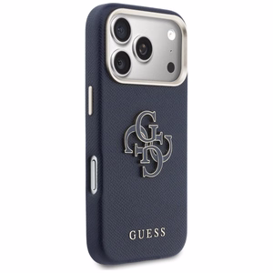Guess HC PU FW RESIN LOGO BLUE futrālis iPhone 17 Pro 6,3"