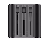 JELLICO universāls ceļojumu adapteris S7 Max 2500W melns