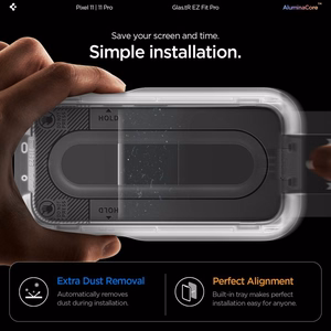 Spigen Glas.tR EZ Fit Pro AC 2-Pack rūdīto aizsargstiklu komplekts Google Pixel 11 / 11 Pro tālruņiem (2 gab.)
