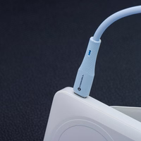 FORCELL F-ENERGY C347 kabelis Type C uz Type C QC4.0 PD 5A 100W Silikona 1 m zils