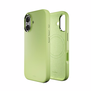 Чехол Puro Icon Mag Pro Liquid Silicone для iPhone 17, совместимый с MagSafe, с защитой камеры и алюминиевыми кнопками - зелёный
