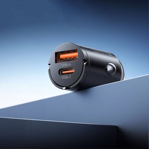 Orico MiniRing 30W USB-A + USB-C auto lādētājs - melns