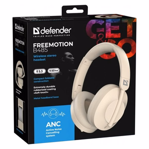 DEFENDER austiņas ar mikrofonu BLUETOOTH B485 ANC BEIGE 63486