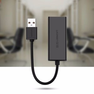 Ugreen ārējā tīkla karte RJ45 - USB 2.0 100 Mbps Ethernet melna (CR110 20254)